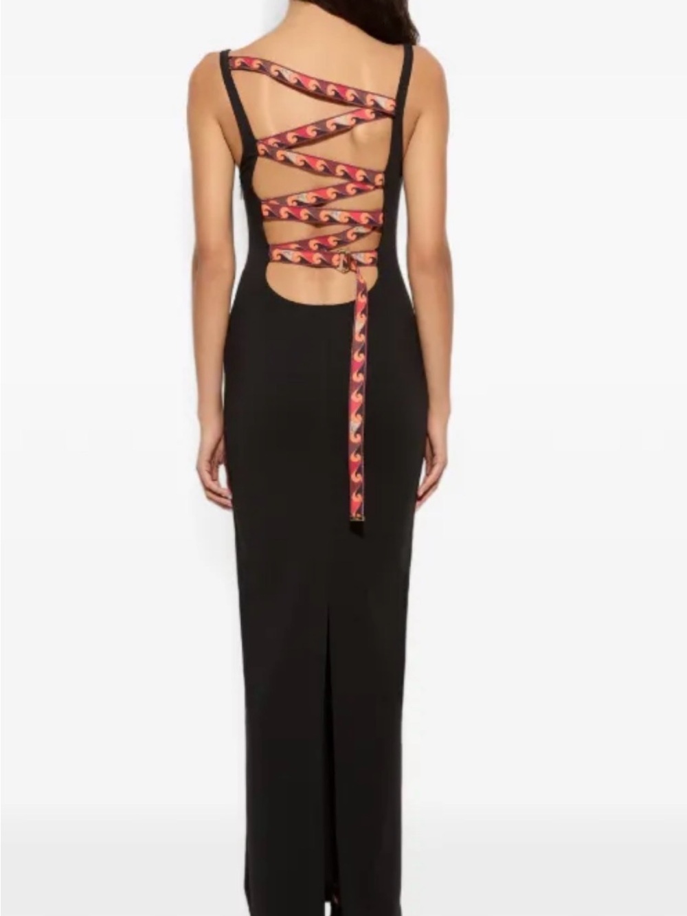 Emilio Pucci printed strap open back maxi dress